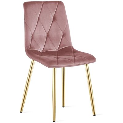 AKORD Sedia Libra - Velluto Rosa / Gambe Dorate X 1 AKORD Sedia Libra - Velluto Rosa / Gambe Dorate X 1