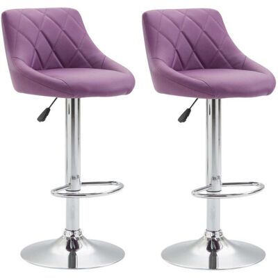DÉCOSHOP26 2x Sgabelli Da Bar Girevoli Sintetici Viola Con Poggiapiedi Tdb10082 DÉCOSHOP26 2x Sgabelli Da Bar Girevoli Sintetici Viola Con Poggiapiedi Tdb10082