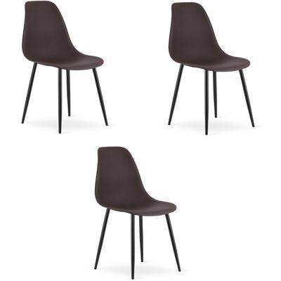 AKORD Sedia Wat Color Caffè / Gambe Nere X 3 AKORD Sedia Wat Color Caffè / Gambe Nere X 3