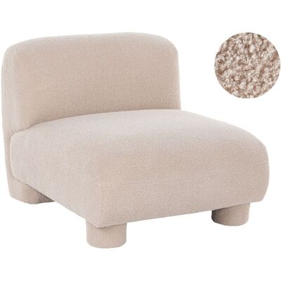 BELIANI Poltrona Modulare Bouclé A 1 Posto Profilo Ribassato Senza Braccioli Beige Mjalbi BELIANI Poltrona Modulare Bouclé A 1 Posto Profilo Ribassato Senza Braccioli Beige Mjalbi