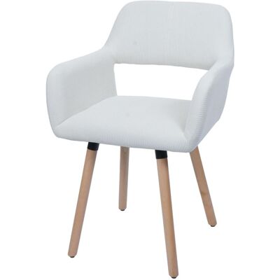 DÉCOSHOP26 Sedia Da Pranzo Con Braccioli 80x56x53 Cm Tessuto In Velluto A Coste Color Crema Gambe In Legno Di Faggio 040009835 DÉCOSHOP26 Sedia Da Pranzo Con Braccioli 80x56x53 Cm Tessuto In Velluto A Coste Color Crema Gambe In Legno Di Faggio 040009835