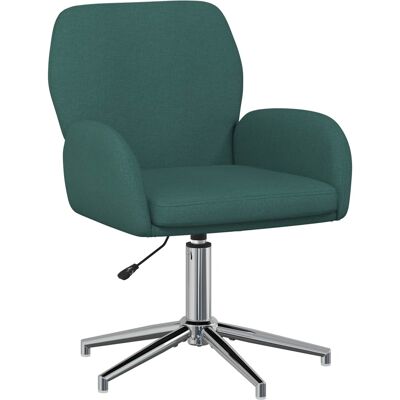VIDAXL Sedia Da Scrivania Girevole 54 X 58 X 90 Cm Verde Scuro Tessuto VIDAXL Sedia Da Scrivania Girevole 54 X 58 X 90 Cm Verde Scuro Tessuto