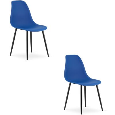 AKORD Sedia Wat Blu / Gambe Nere X 2 AKORD Sedia Wat Blu / Gambe Nere X 2