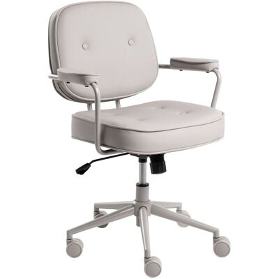 BELIANI Sedia Da Ufficio In Tessuto Con Rivestimento In Ecopelle Struttura In Metallo Funzione Girevole Reclinabile Altezza Regolabile, Grigio, Paramus BELIANI Sedia Da Ufficio In Tessuto Con Rivestimento In Ecopelle Struttura In Metallo Funzione Girevole Reclinabile Altezza Regolabile, Grigio, Paramus