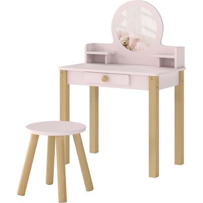 AIYAPLAY Set Postazione Trucco Trucco Bambina 3-6 Anni Con Sgabello, Rosa AIYAPLAY Set Postazione Trucco Trucco Bambina 3-6 Anni Con Sgabello, Rosa