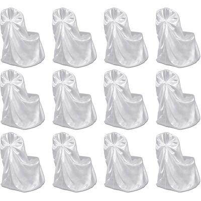 vidaXL Coprisedia per banchetto di nozze 12 pezzi Bianco - Coprisedia vidaXL Coprisedia per banchetto di nozze 12 pezzi Bianco - Coprisedia