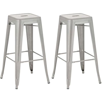 DÉCOSHOP26 Set Di 2 Sgabelli Da Bar In Metallo In Stile Industriale Con Poggiapiedi Grigio Tdb10118 DÉCOSHOP26 Set Di 2 Sgabelli Da Bar In Metallo In Stile Industriale Con Poggiapiedi Grigio Tdb10118