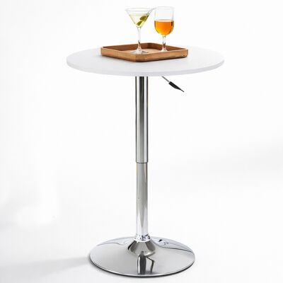 BAKAJI Tavolo Bar Girevole Bianco Diametro 60 Cm Altezza Regolabile Per Bar Ristoranti BAKAJI Tavolo Bar Girevole Bianco Diametro 60 Cm Altezza Regolabile Per Bar Ristoranti