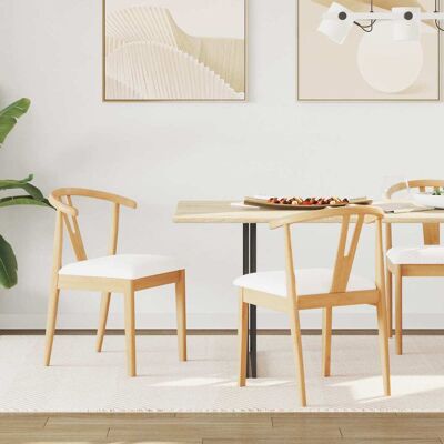 VIDAXL Sedia Da Pranzo 2 Pcs Naturale E Chiaro Legno Di Gomma VIDAXL Sedia Da Pranzo 2 Pcs Naturale E Chiaro Legno Di Gomma