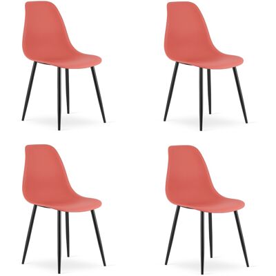 AKORD Sedia Wat Vermiglio / Gambe Nere X 4 AKORD Sedia Wat Vermiglio / Gambe Nere X 4