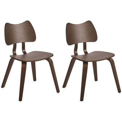 BELIANI Set Di 2 Sedie Da Pranzo In Gomma Con Struttura In Legno Mobili Da Cucina Per La Sala Da Pranzo Marrone Scuro Diana BELIANI Set Di 2 Sedie Da Pranzo In Gomma Con Struttura In Legno Mobili Da Cucina Per La Sala Da Pranzo Marrone Scuro Diana