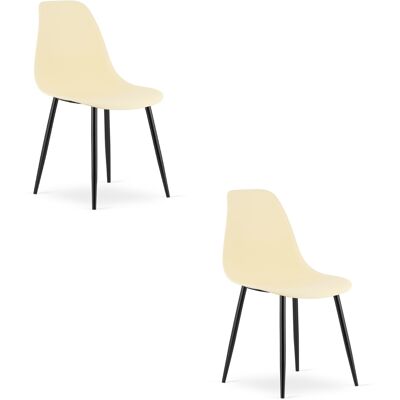 AKORD Sedia Wat Color Crema / Gambe Nere X 2 AKORD Sedia Wat Color Crema / Gambe Nere X 2