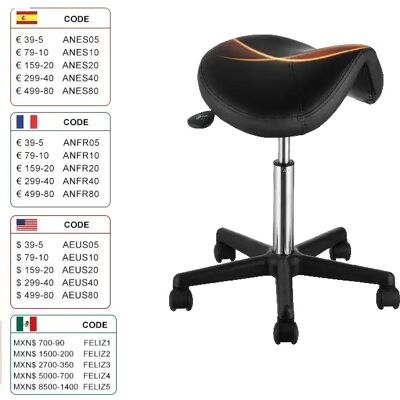 OEM Sgabello A Sella, Altezza Regolabile Da 51 A 71 Cm, Portata Massima 181 Kg, Dimensioni 54 X 54 Cm, Rivestimento In Similpelle, Rotazione A 360°. OEM Sgabello A Sella, Altezza Regolabile Da 51 A 71 Cm, Portata Massima 181 Kg, Dimensioni 54 X 54 Cm, Rivestimento In Similpelle, Rotazione A 360°.