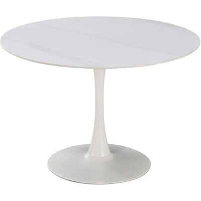 DIMO Tavolo Rotondo Parker Ø110 Cm In Ceramica Bianco Lucido DIMO Tavolo Rotondo Parker Ø110 Cm In Ceramica Bianco Lucido