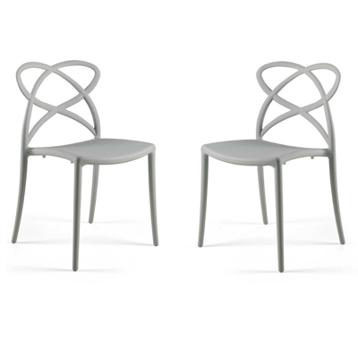 CAPODARTE - Sedia Da Cucina Grigio In Polipropilene Impilabile Elena Set Da 2 CAPODARTE - Sedia Da Cucina Grigio In Polipropilene Impilabile Elena Set Da 2