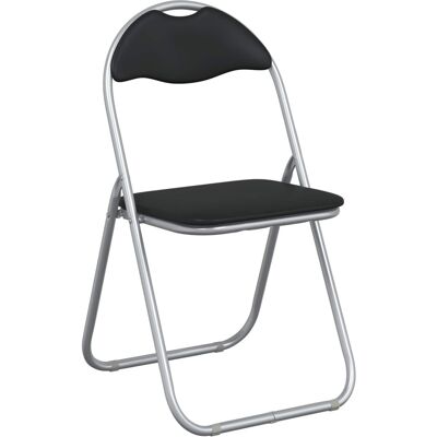 VIDAXL Sedia Pieghevole 8 Pz Pelle Sintetica Nero E Grigio VIDAXL Sedia Pieghevole 8 Pz Pelle Sintetica Nero E Grigio