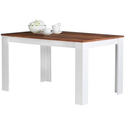 BAKAJI Tavolo Da Pranzo Cucina Rettangolare Moderno In Legno 120x80x74cm Bianco E Noce BAKAJI Tavolo Da Pranzo Cucina Rettangolare Moderno In Legno 120x80x74cm Bianco E Noce