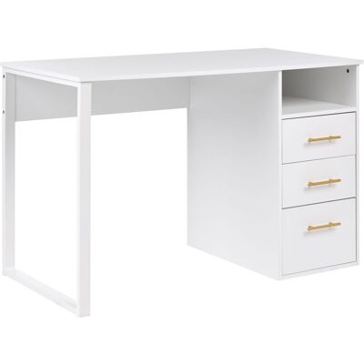 BELIANI Scrivania Da Ufficio In Stile Scandinavo Con Cassetti In Legno 120x60 Cm Bianco Zerlay BELIANI Scrivania Da Ufficio In Stile Scandinavo Con Cassetti In Legno 120x60 Cm Bianco Zerlay