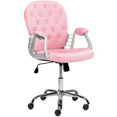 Sedia da ufficio in ecopelle rosa Beliani - Sedia da ufficio Sedia da ufficio in ecopelle rosa Beliani - Sedia da ufficio