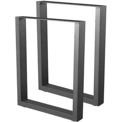 BC-ELEC - Hm6072-b 2 Gambe Del Tavolo In Acciaio Di Formato Rettangolare Nero, Gambe Del Mobile, Gambe Del Tavolo In Metallo 60x72cm BC-ELEC - Hm6072-b 2 Gambe Del Tavolo In Acciaio Di Formato Rettangolare Nero, Gambe Del Mobile, Gambe Del Tavolo In Metallo 60x72cm