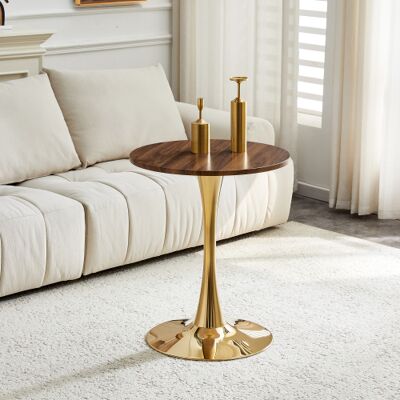 XISRENS Tavolino Rotondo Da 60 Cm / Tavolino Da Pranzo In Mdf: Piano Realizzato Con Tecnologia Di Termoformatura Di Alta Qualità, Effetto Venatura Noce, Gamba Di Supporto Color Oro – Perfetto Per Gli Ambienti XISRENS Tavolino Rotondo Da 60 Cm / Tavolino Da Pranzo In Mdf: Piano Realizzato Con Tecnologia Di Termoformatura Di Alta Qualità, Effetto Venatura Noce, Gamba Di Supporto Color Oro – Perfetto Per Gli Ambienti