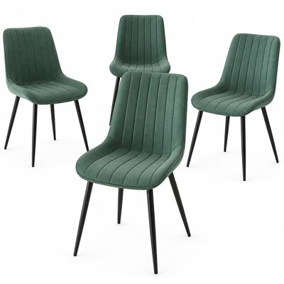 BAKAJI Set 4 Sedie Da Pranzo Verdi In Velluto Seduta Ergonomica E Struttura In Acciaio BAKAJI Set 4 Sedie Da Pranzo Verdi In Velluto Seduta Ergonomica E Struttura In Acciaio