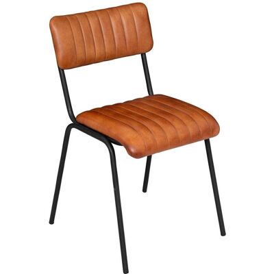 ATMOSPHERA Sedia In Metallo Dario In Pelle Marrone Cognac Créateur D'Intérieur ATMOSPHERA Sedia In Metallo Dario In Pelle Marrone Cognac Créateur D'Intérieur