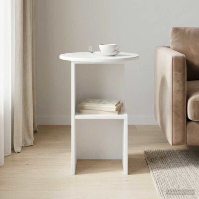 VIDAXL Tavolo Laterale Bianco Ø 39,5 X 55 Cm Legno Ingegnerizzato VIDAXL Tavolo Laterale Bianco Ø 39,5 X 55 Cm Legno Ingegnerizzato