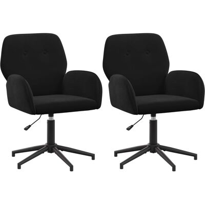 VIDAXL Sedie Da Scrivania Girevoli 2 Pz 54 X 55 X 90 Cm Nero Velluto VIDAXL Sedie Da Scrivania Girevoli 2 Pz 54 X 55 X 90 Cm Nero Velluto