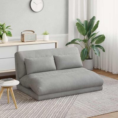 VIDAXL Sedia A Pavimento Regolabile Grigio Chiaro Velluto VIDAXL Sedia A Pavimento Regolabile Grigio Chiaro Velluto