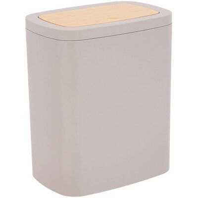 TENDANCE Bidone Per Rifiuti In Abs + Pvc Bambù 5l - Grigio Chiaro - TENDANCE Bidone Per Rifiuti In Abs + Pvc Bambù 5l - Grigio Chiaro -