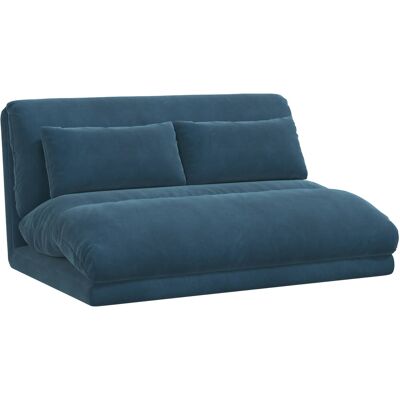 VIDAXL Sedia A Pavimento Regolabile Blu Velluto VIDAXL Sedia A Pavimento Regolabile Blu Velluto
