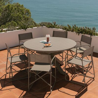 SKLUM Set Da Tavolo 145-200x145 Cm Allungabile In Alluminio Barces E 6 Sedie Da Regista Pieghevoli Da Giardino In Acciaio Melida SKLUM Set Da Tavolo 145-200x145 Cm Allungabile In Alluminio Barces E 6 Sedie Da Regista Pieghevoli Da Giardino In Acciaio Melida