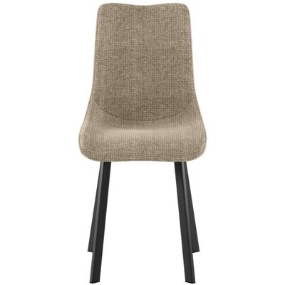STONES Sedia Iris Con Seduta In Tessuto Easy-clean Beige E Struttura In Metallo Verniciato Nero - Design Moderno Ed Elegante 45x56cm STONES Sedia Iris Con Seduta In Tessuto Easy-clean Beige E Struttura In Metallo Verniciato Nero - Design Moderno Ed Elegante 45x56cm
