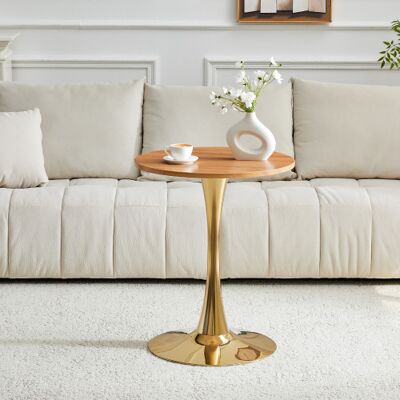 XISRENS Tavolino Rotondo Da 60 Cm / Tavolino Da Pranzo In Mdf: Piano Realizzato Con Tecnologia Di Termoformatura Di Alta Qualità, Effetto Venature Del Legno Naturali, Base Di Supporto Color Oro – Appositament XISRENS Tavolino Rotondo Da 60 Cm / Tavolino Da Pranzo In Mdf: Piano Realizzato Con Tecnologia Di Termoformatura Di Alta Qualità, Effetto Venature Del Legno Naturali, Base Di Supporto Color Oro – Appositament
