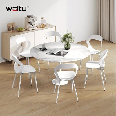 WOLTU Set Di 6 Sedie Da Pranzo In Pp E Metallo Sedie Da Cucina Sedia Da Salotto Per Soggiorno, Bianco WOLTU Set Di 6 Sedie Da Pranzo In Pp E Metallo Sedie Da Cucina Sedia Da Salotto Per Soggiorno, Bianco