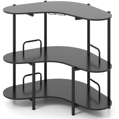 HELLOSHOP26 Tavolino Angolare Da Bar 120 X 66 X 102 Cm Con Pratico Vano Portaoggetti E Portabicchieri Stile Industriale Legno Nero 200010593 HELLOSHOP26 Tavolino Angolare Da Bar 120 X 66 X 102 Cm Con Pratico Vano Portaoggetti E Portabicchieri Stile Industriale Legno Nero 200010593