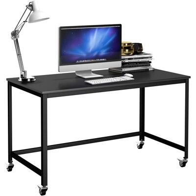 COSTWAY Scrivania Portatile, Tavolo Per Computer, Postazione Di Lavoro Multifunzionale In Metallo, Con 4 Ruote, Per Ufficio Casa, Nero - COSTWAY Scrivania Portatile, Tavolo Per Computer, Postazione Di Lavoro Multifunzionale In Metallo, Con 4 Ruote, Per Ufficio Casa, Nero -