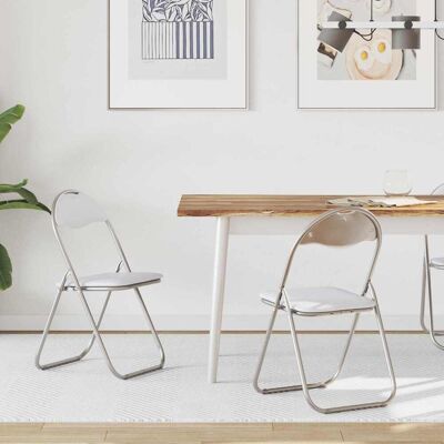 VIDAXL Sedia Pieghevole 2 Pcs Bianco E Grigio 48 X 43,5 X 81 Cm VIDAXL Sedia Pieghevole 2 Pcs Bianco E Grigio 48 X 43,5 X 81 Cm