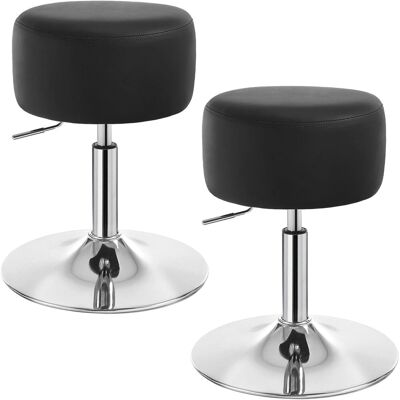 WOLTU Set Di 2 Sgabelli Da Bar Senza Schienale, Seduta In Similpelle, Altezza Regolabile, Nero - WOLTU Set Di 2 Sgabelli Da Bar Senza Schienale, Seduta In Similpelle, Altezza Regolabile, Nero -