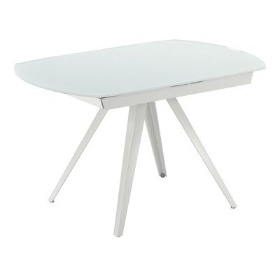 STONES Tavolo Allungabile Kyoto 120, Design Moderno Con Top In Vetro Extrawhite E Struttura In Metallo Bianco Opaco 120-180x90 Cm - Om STONES Tavolo Allungabile Kyoto 120, Design Moderno Con Top In Vetro Extrawhite E Struttura In Metallo Bianco Opaco 120-180x90 Cm - Om