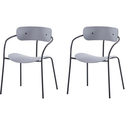 CONCEPT-USINE Set Di 2 Sedie Con Braccioli Grigio Chiaro Alexia CONCEPT-USINE Set Di 2 Sedie Con Braccioli Grigio Chiaro Alexia