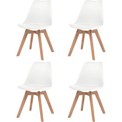 VIDAXL Sedie Da Pranzo 4 Pz Bianche In Plastica VIDAXL Sedie Da Pranzo 4 Pz Bianche In Plastica