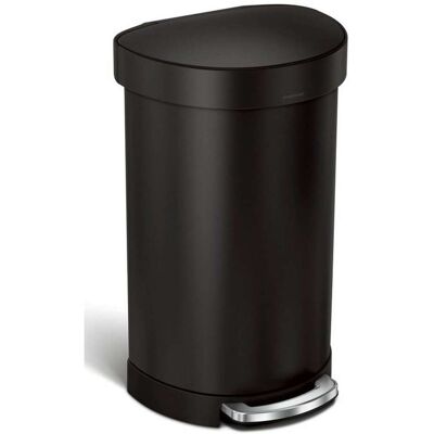 simplehuman Secchio semi-rotondo con pedale - Nero - 45L simplehuman Secchio semi-rotondo con pedale - Nero - 45L