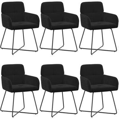VIDAXL Sedie Da Pranzo 6 Pz Velluto Nero 59 X 56,5 X 86 Cm VIDAXL Sedie Da Pranzo 6 Pz Velluto Nero 59 X 56,5 X 86 Cm