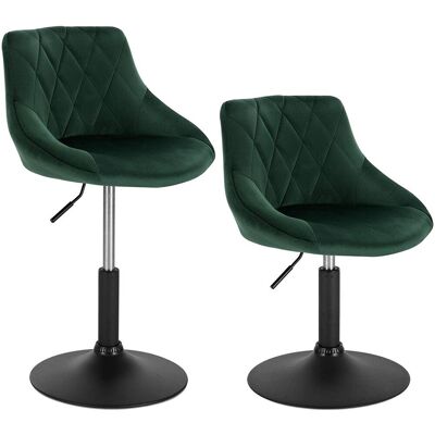 WOLTU Set 2 Sgabelli Da Bar Seduta In Velluto Telaio In Metallo Nero Vari Colori Colore: Verde Scuro WOLTU Set 2 Sgabelli Da Bar Seduta In Velluto Telaio In Metallo Nero Vari Colori Colore: Verde Scuro