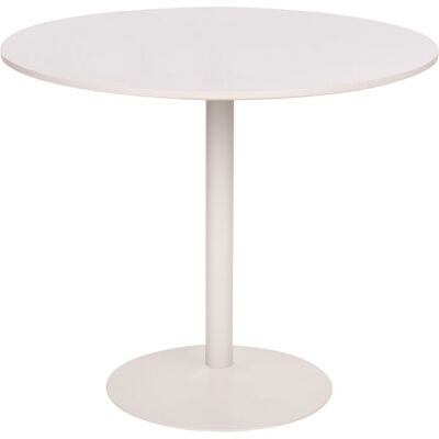 BELIANI Tavolo Da Pranzo E Da Cucina Rotondo Con Piano In Mdf Ø 90 Cm Base In Ferro Verniciata A Polvere E Impiallacciatura In Beige Chiaro Tino BELIANI Tavolo Da Pranzo E Da Cucina Rotondo Con Piano In Mdf Ø 90 Cm Base In Ferro Verniciata A Polvere E Impiallacciatura In Beige Chiaro Tino