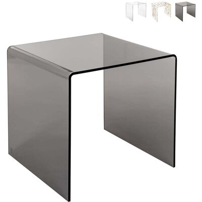 Multiplex Tavolino Da Salotto Moderno In Plexiglass Trasparente 50x40x50cm 80's Big - Trasparente Fumé Multiplex Tavolino Da Salotto Moderno In Plexiglass Trasparente 50x40x50cm 80's Big - Trasparente Fumé