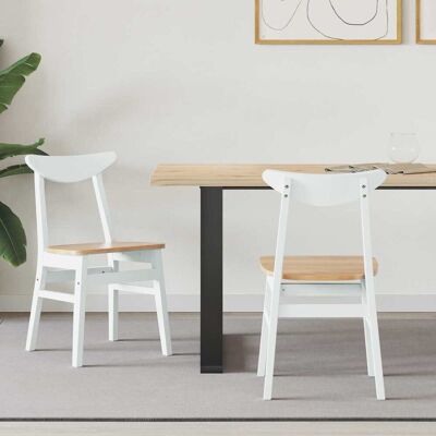 VIDAXL Sedie Da Pranzo 2 Pcs Bianco 42 X 47.5 X 81 Cm VIDAXL Sedie Da Pranzo 2 Pcs Bianco 42 X 47.5 X 81 Cm