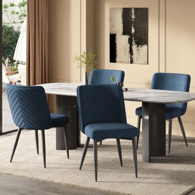 XISRENS Sedie Da Pranzo, Comode E Traspiranti, Adatte A Sale Da Pranzo, Soggiorni, Caffè, Ecc., Stile Moderno, Tessuto In Velluto, Blu Scuro XISRENS Sedie Da Pranzo, Comode E Traspiranti, Adatte A Sale Da Pranzo, Soggiorni, Caffè, Ecc., Stile Moderno, Tessuto In Velluto, Blu Scuro